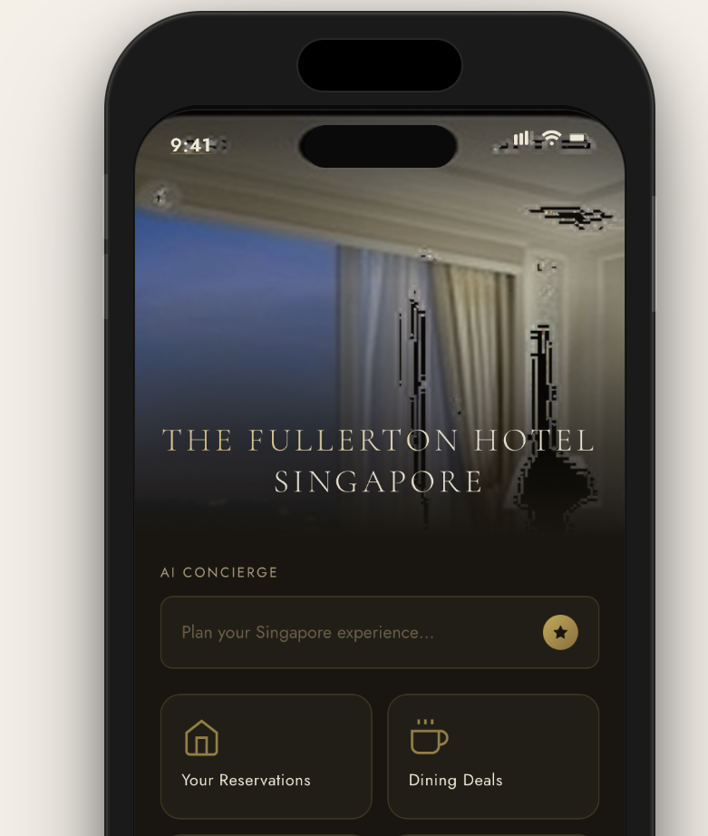 Fullerton Hotel Booking App UX annotation