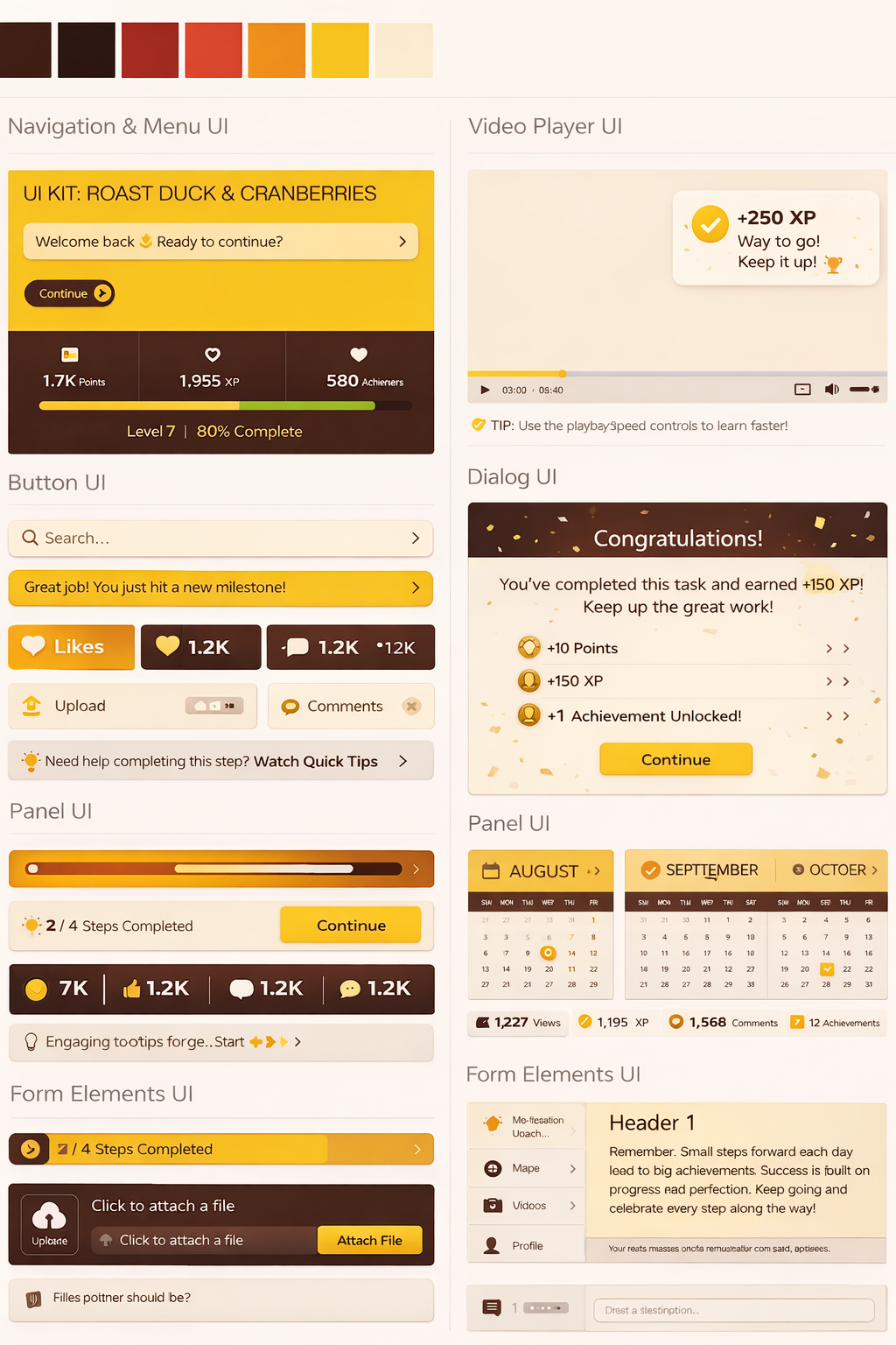 Roast Duck & Cranberries — Full Component Reference Sheet