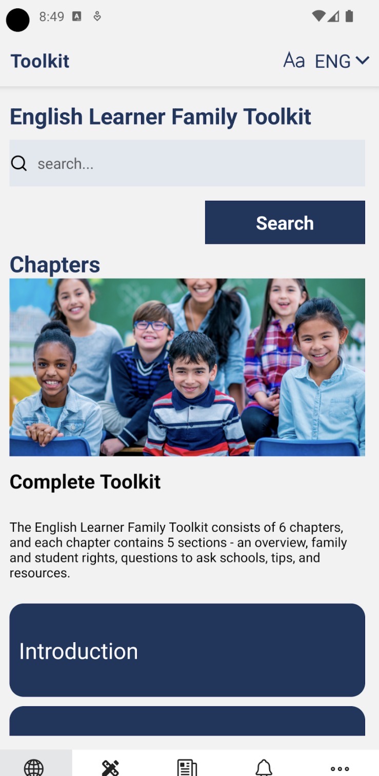 English Learner Family Toolkit UX annotation